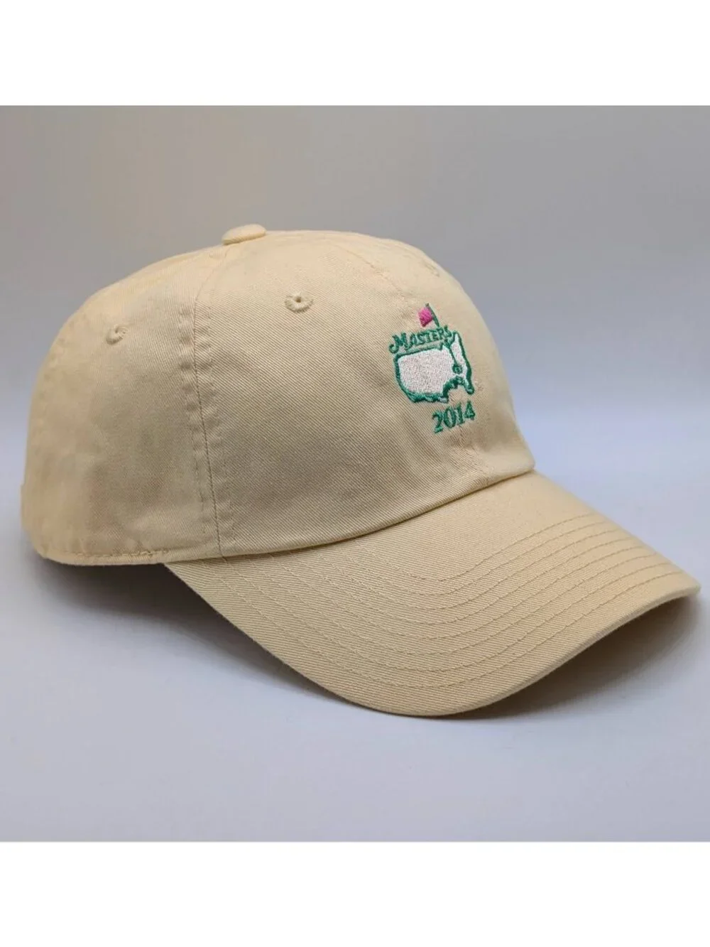 American Needle Masters 2014 Golf Hat Yellow Adjustable Strap Back Unisex Cap